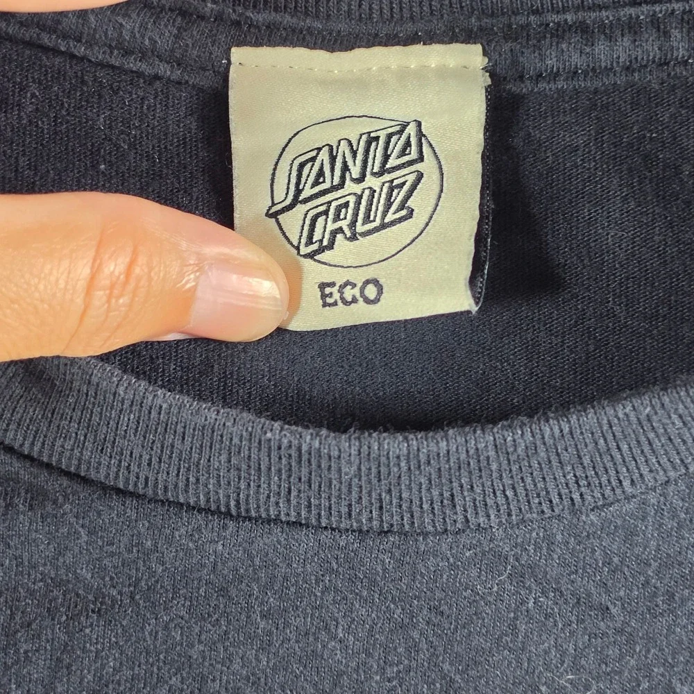 Santa Cruz Graphic T-Shirt Mens Small Black Green Logo Eco Tee